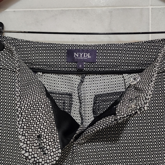Nydj Straight Leg Trouser Print Black White 0 - Picture 4 of 11